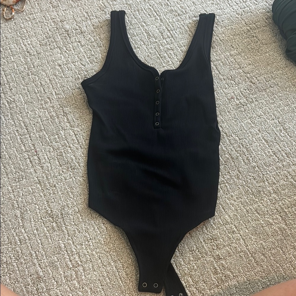 Abercrombie & Fitch Black Button Up Bodysuit